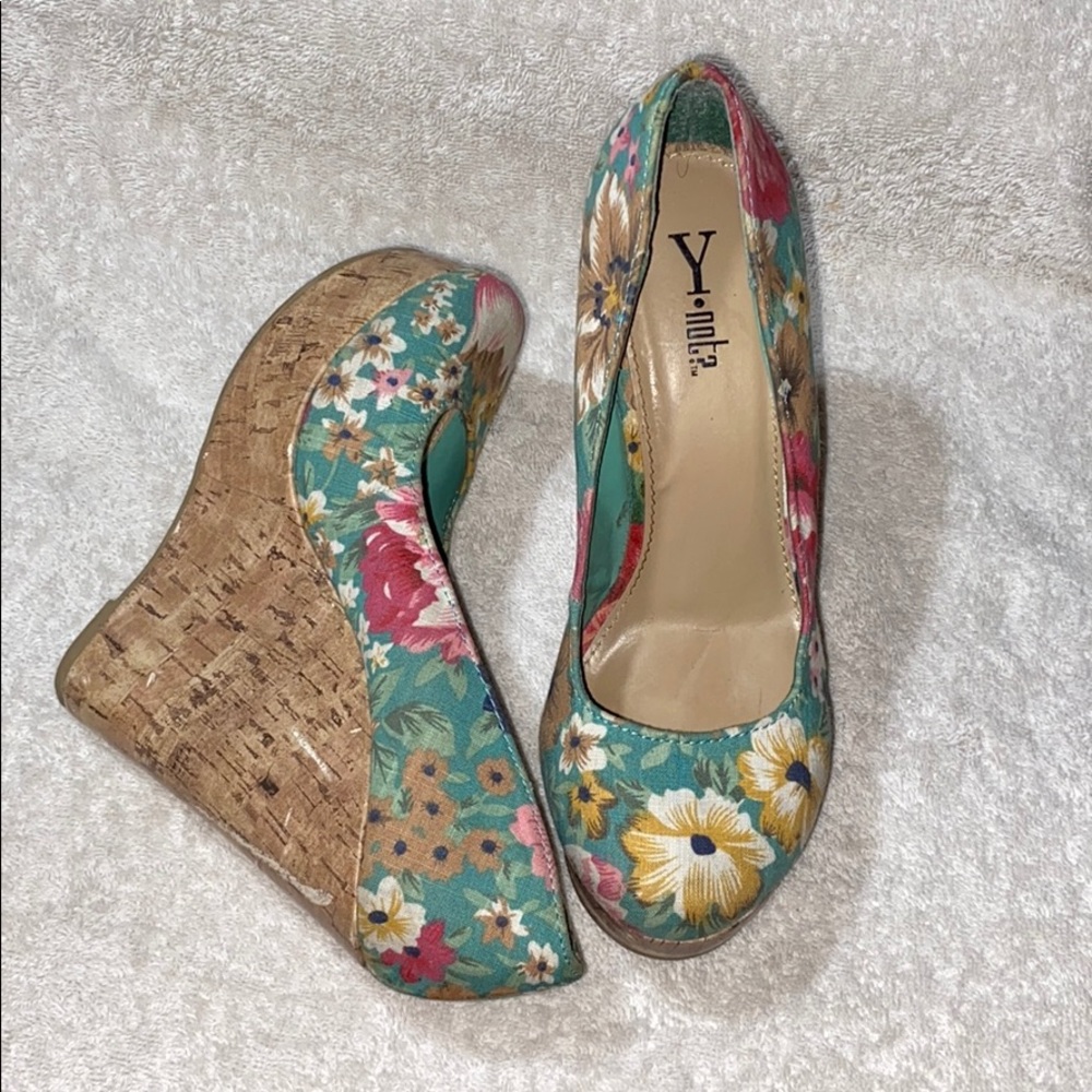 Floral print Wedge heels